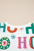 HO HO HO Ornament Print Crewneck Shorts Set Loungewear